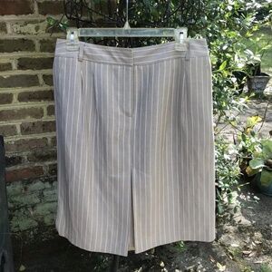 Talbots- BEIGE STRIPE STRAIGHT SKIRT- Size 10- NWOT